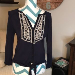 Lucky brand three-quarter sleeve blouse